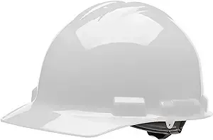 Malta Dynamics Made in US 4 Pt. Suspension Hard Hat, Ratchet Cap Style, Construction Hard Hat for Safety, OSHA/ANSI Compliant