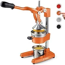 Eurolux Cast Iron Citrus Juicer | Extra-Large Commercial Grade Manual Hand Press | Heavy Duty Countertop Squeezer for Fresh Orange Juice (Bonus