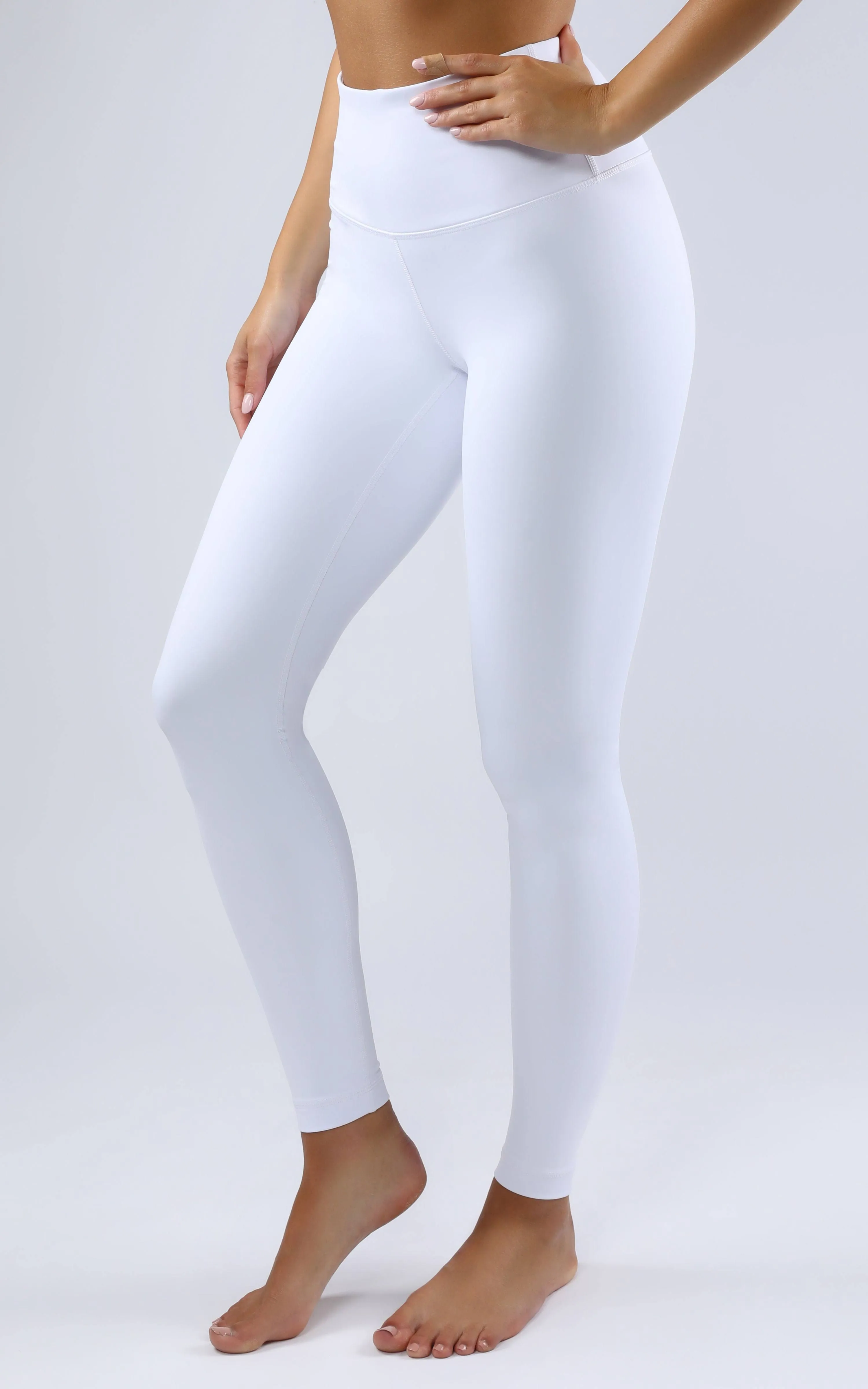 90 Degree by Reflex Squat Proof Interlink High Waist Legging - White - Medium