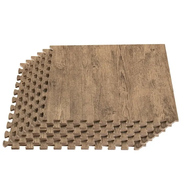 3/8" Forest Floor Farmhouse Collection Printed Foam Mats | We Sell Mats Barnwood Brown