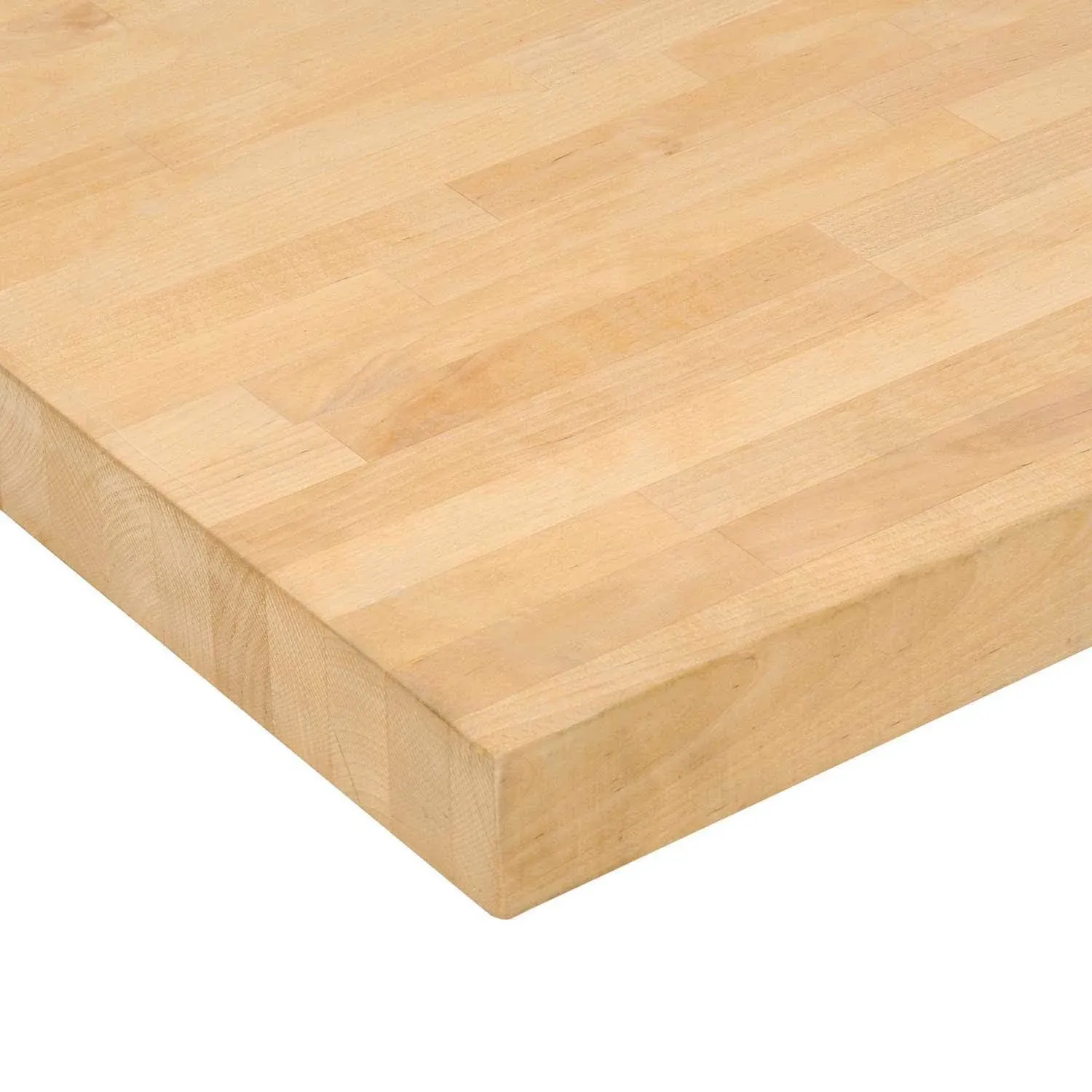 96" W x 36" D x 1-3/4" Thick Maple Butcher Block Square Edge Workbench Top