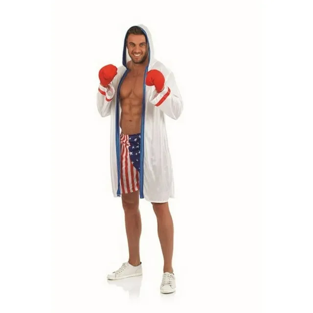 fun shack Boxer Costume Men, Boxing Robe Mens with Hood, Boxing Costume Men, American Boxer Robe Costume Men