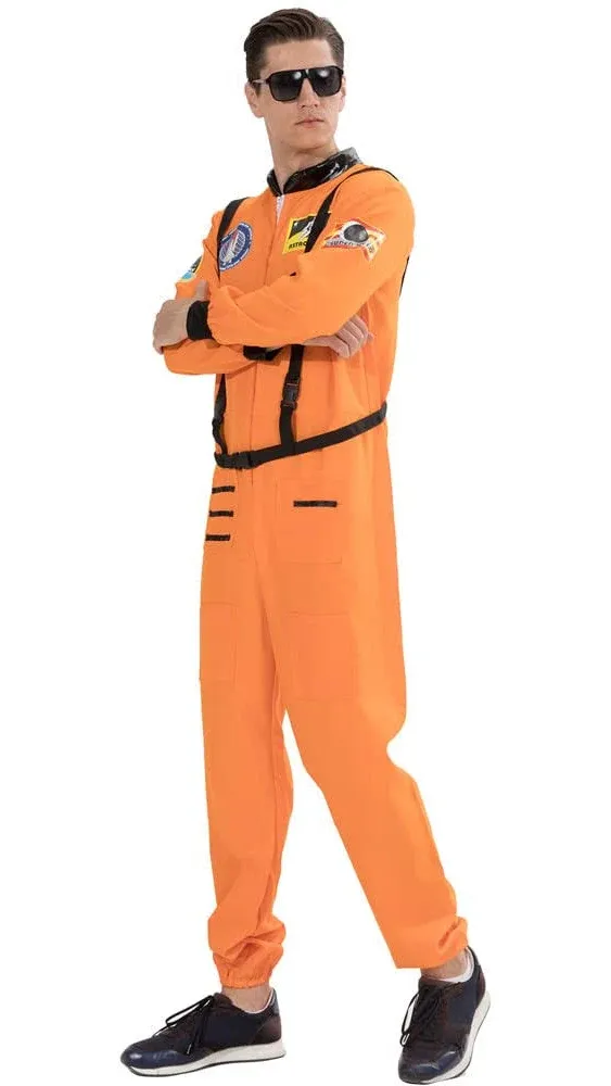 Men&#039;s Astronaut Costume Spaceman Suit Halloween Adult Costumes Cosplay Outfit XL