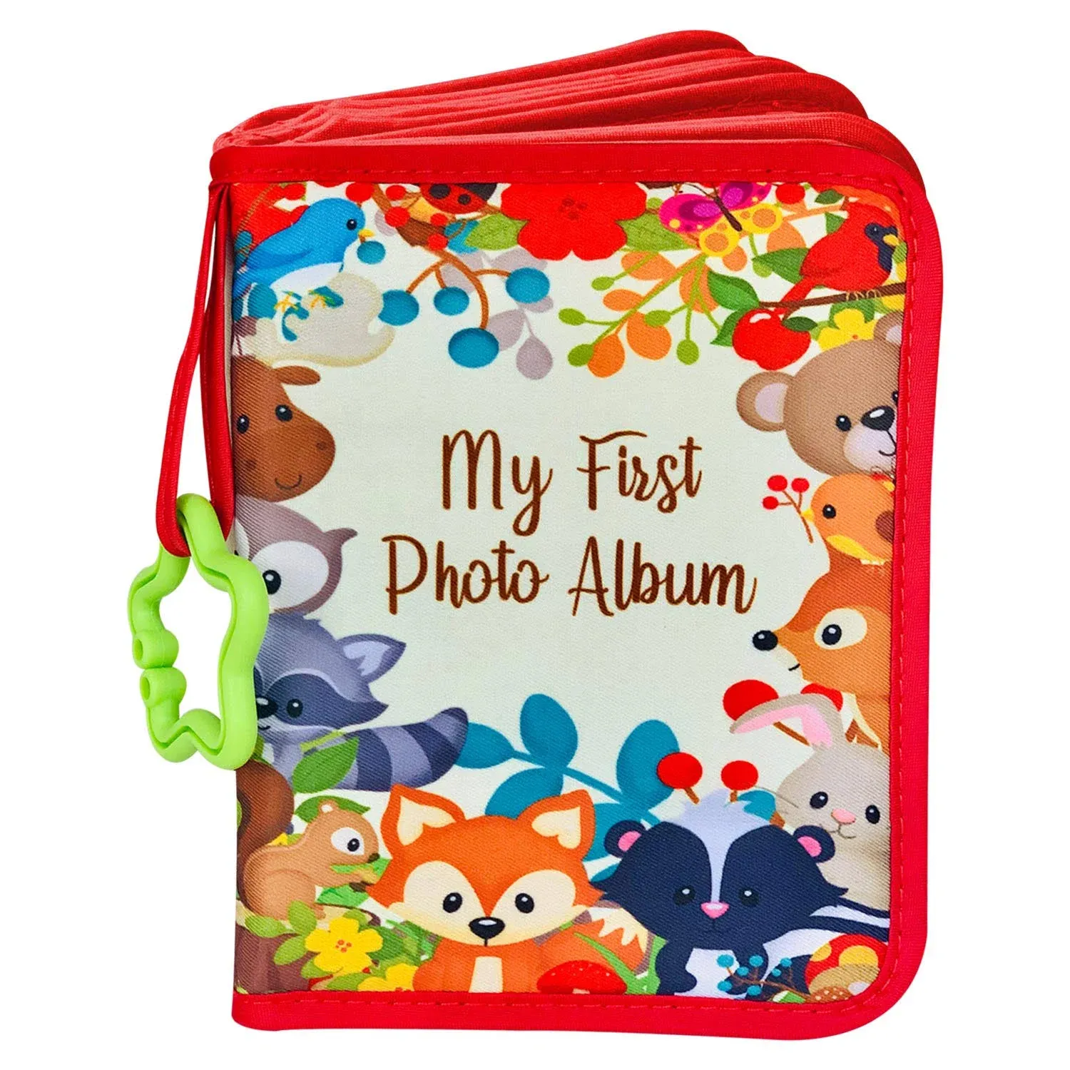 ToddleBee Baby Photo Album - Soft Baby Book First Year Baby Photo Book | My First Book of Photos with Woodland Animals - Baby Album Holds 4x6