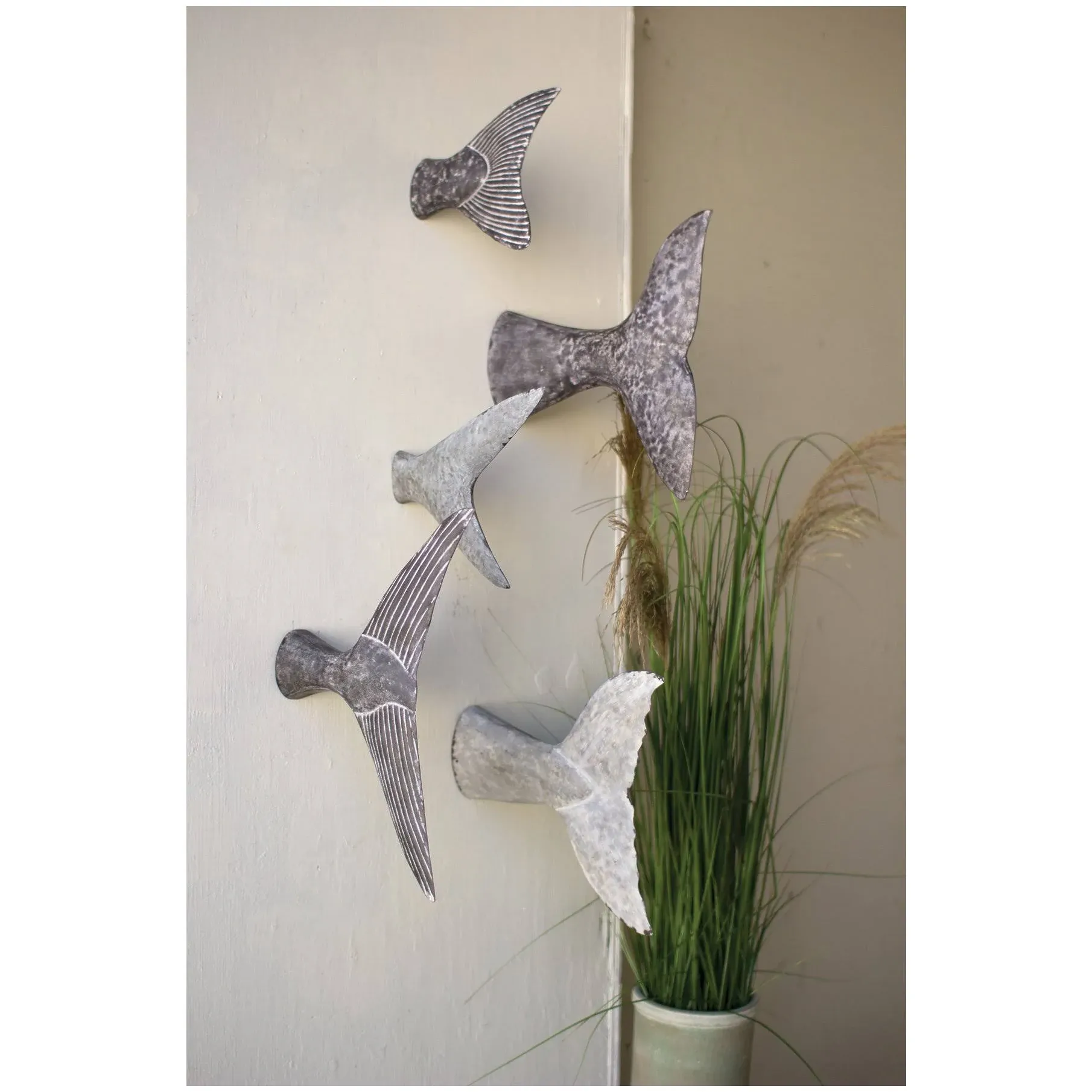 Set of Five Fish Tail Wall Sculptures