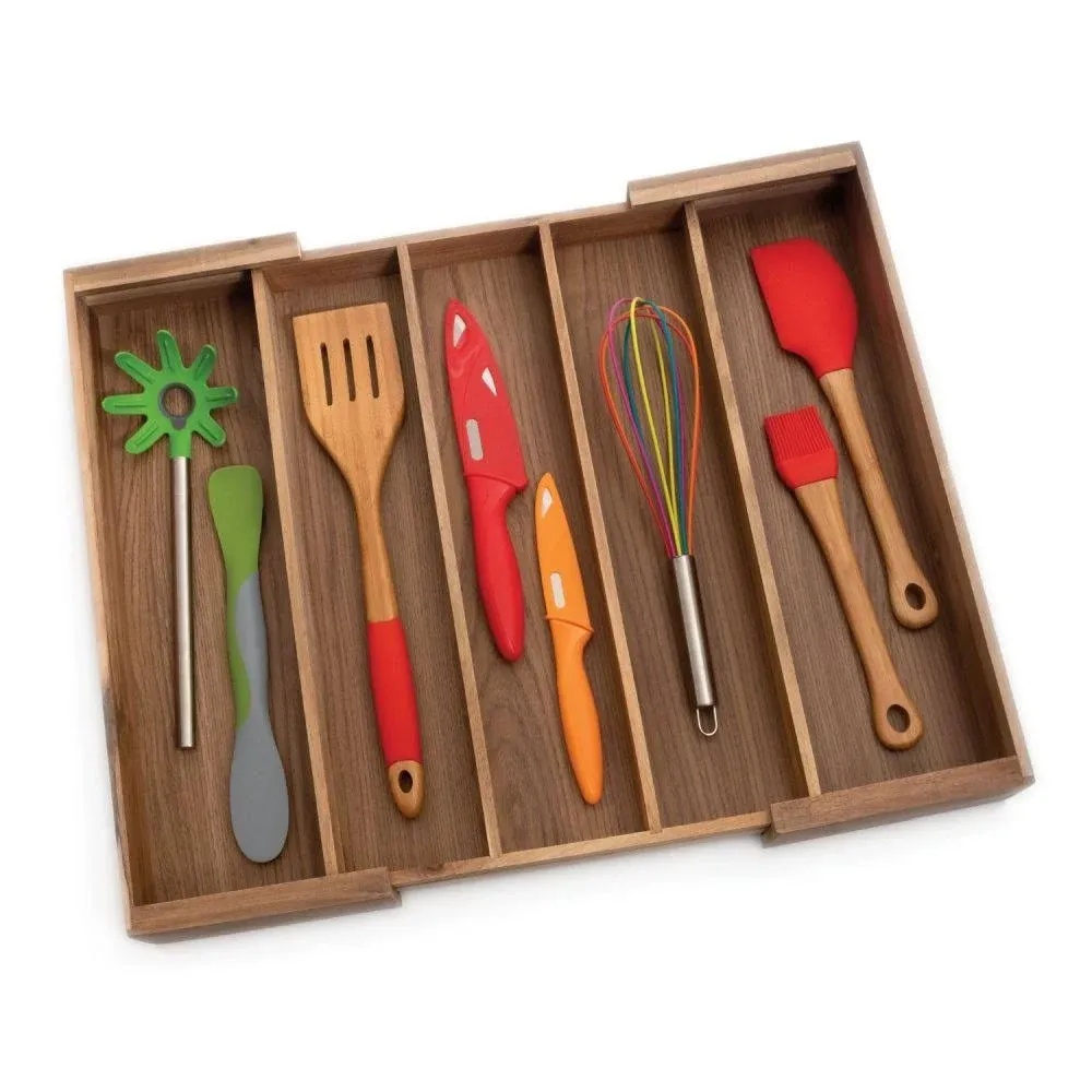 Lipper International Acacia Expandable Cutlery Holder