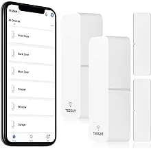 Smart Door Sensor 2 Pack, TESSAN WiFi Window Contact Sensor Work with Amazon Alexa, Google Assistant, No Hub Required, Trigger Phone Notification, Phone Alarm, Programmable with Smart Life Devices