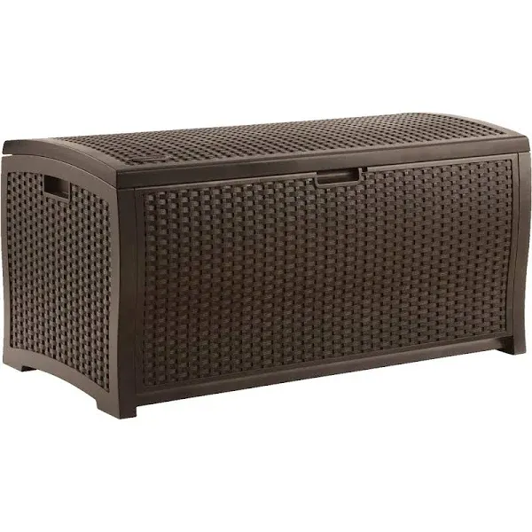 Suncast 99 Gallon Wicker Deck Box Resin