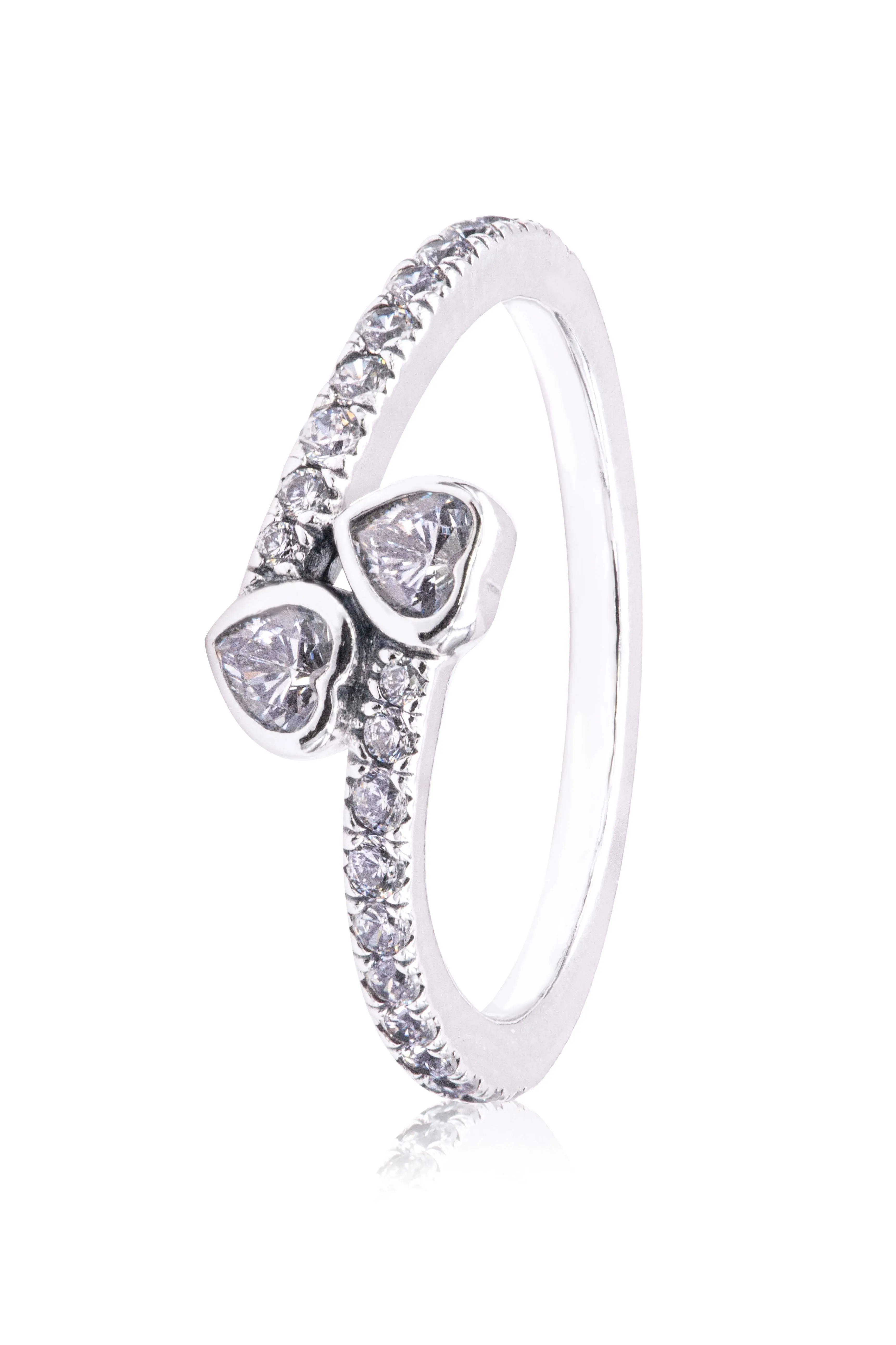 Pandora Two Sparkling Hearts Ring