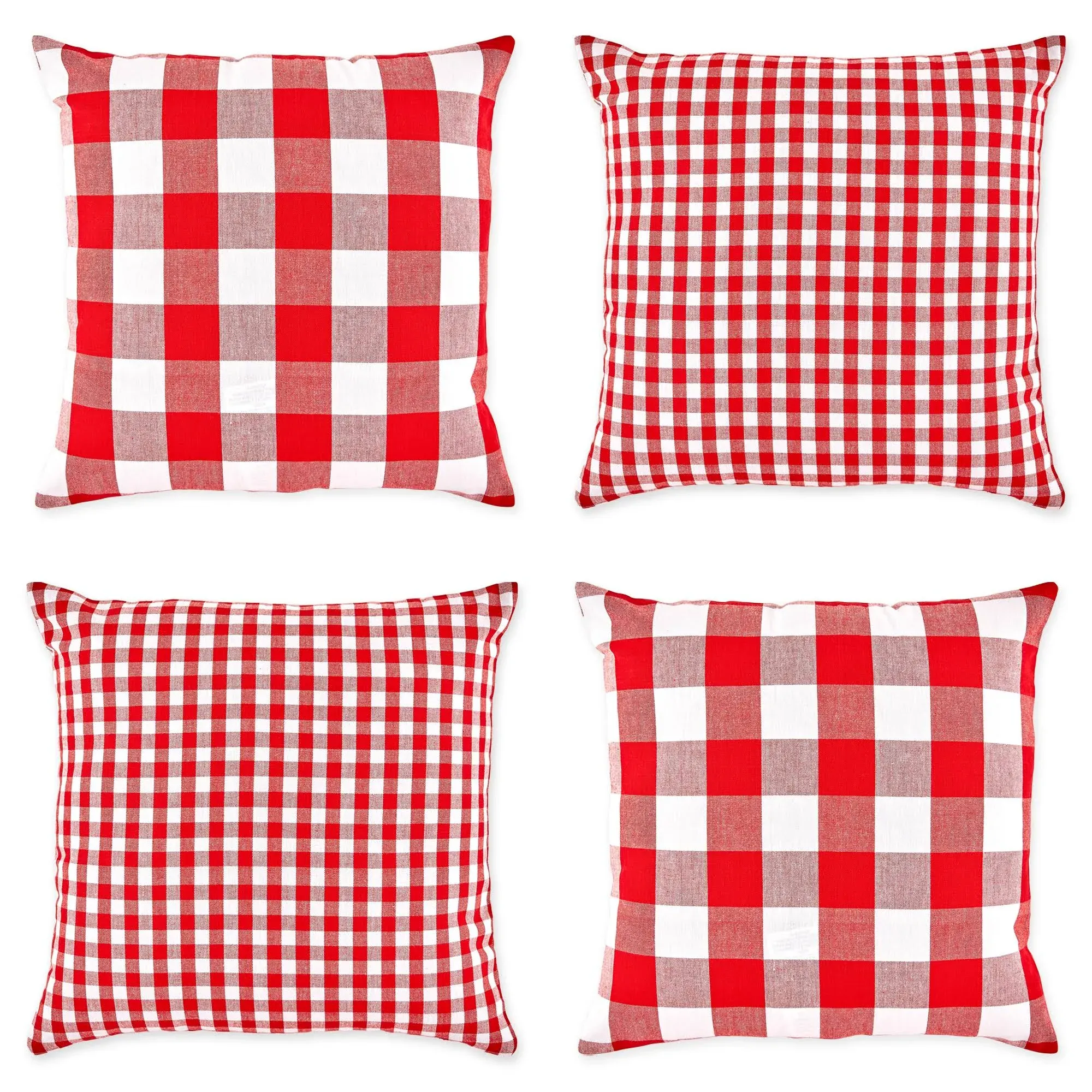 DII Modern Cotton Gingham/Buffalo Check Pillow Cover in Black/White (Set of 4)