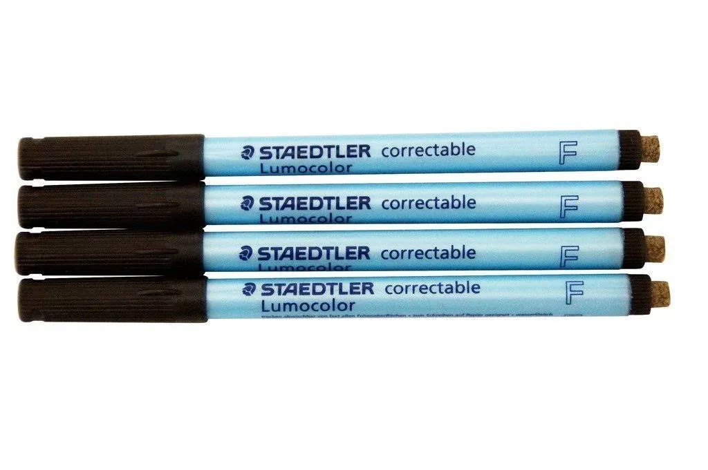 Staedtler Lumocolor Correctable Pen Fine Point Black Set of Four