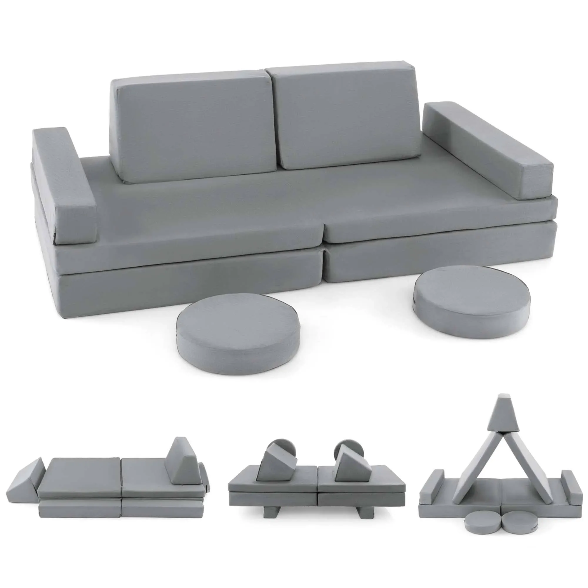 Modular Kids Couch for Toddler Playroom, Bedroom Imaginative Furniture, Kids Sofa ...