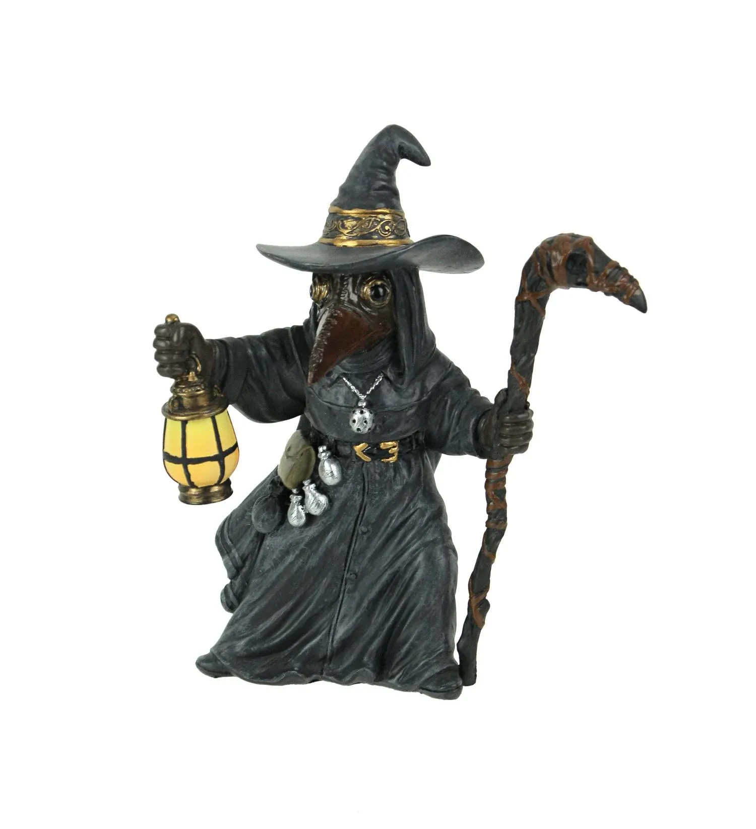 Hand Painted Plague Wizard Miasma Doctor Statue 5.5 Inches Tall