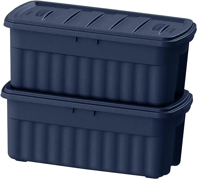 Rubbermaid 18 Gallon Stackable Storage Container, Dark Indigo Metallic (6 Pack)