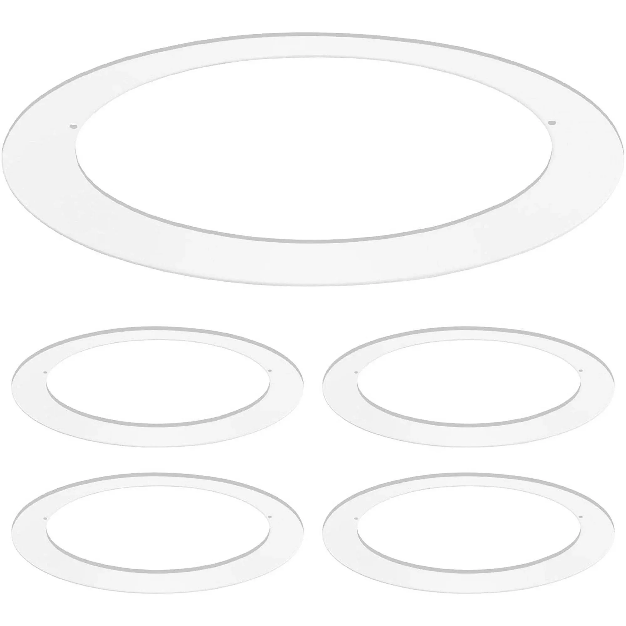 Luxrite Goof Trim Ring for 5/6 inch Ceiling Lights Outer Diameter 8-in Inner Diameter 6.14-in Metal 4-Pack in White | LR41023-4PK