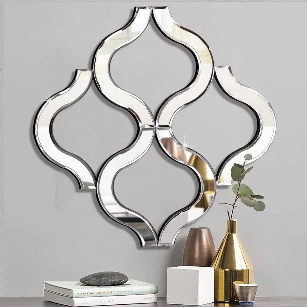 DMDFIRST Arc-Shaped Decorative Wall Mirror Silver Color 14.75”x14.75”, 