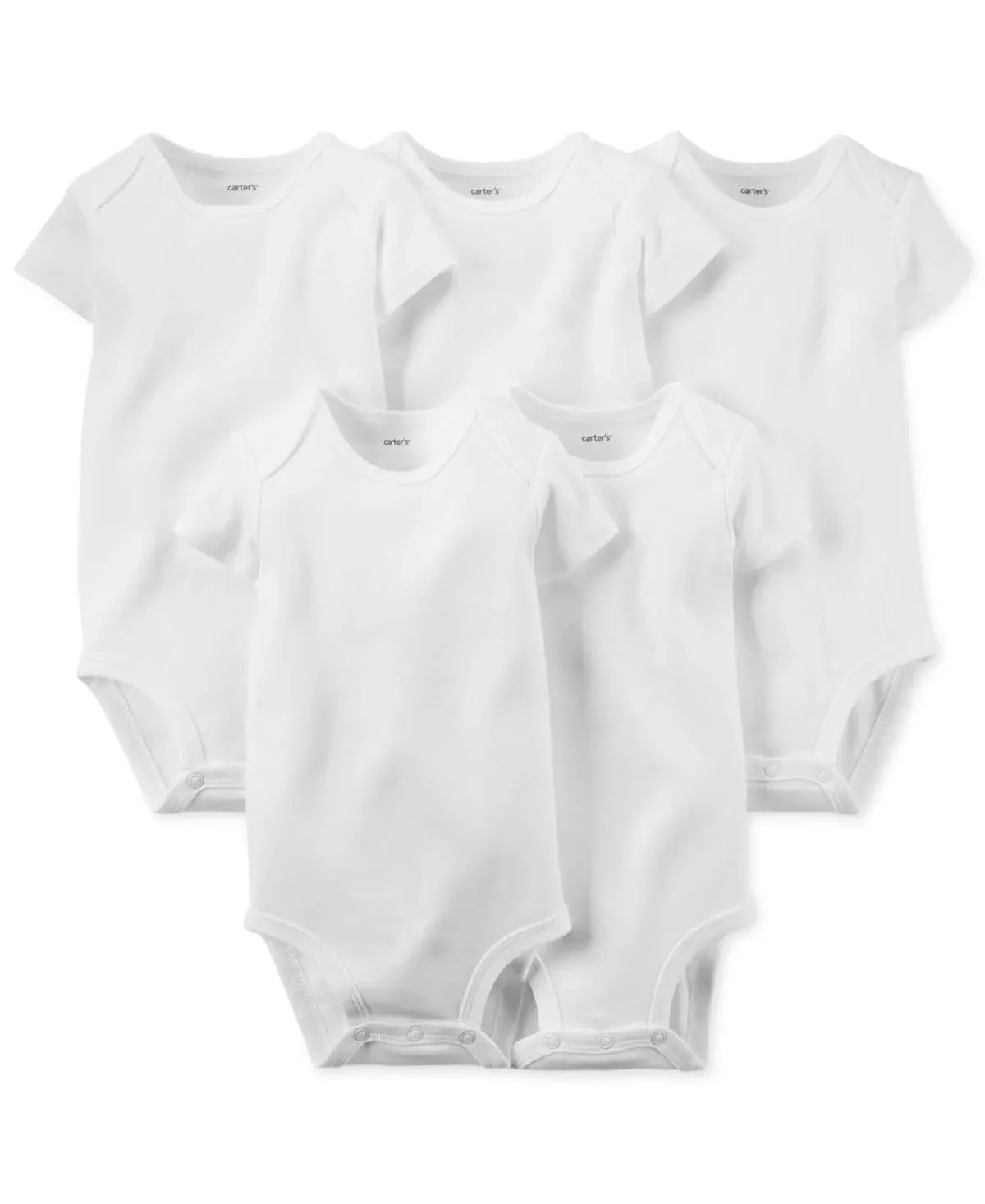 Carter's - 5-Pack Baby Short-Sleeve Bodysuits-White 9M