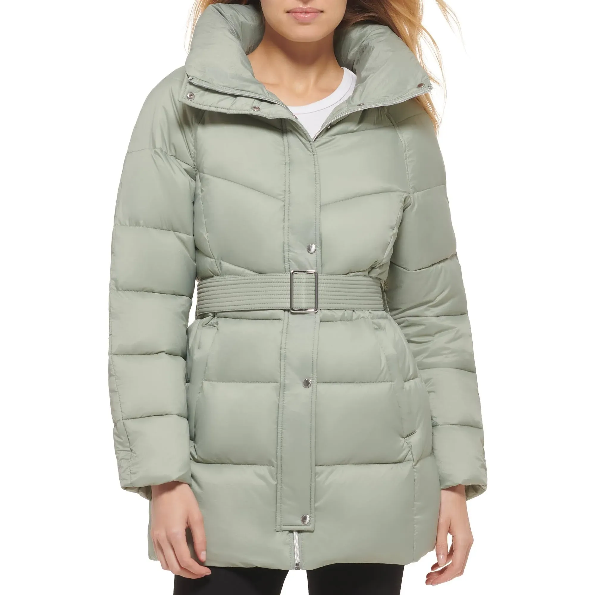 Cole Haan Women's Belted Pillow-Collar Puffer Coat