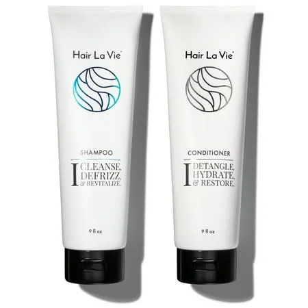 Hair La Vie Shampoo & Conditioner - Best Shampoo and Conditioner for Dry Damaged Hair - Speed Up Hair Growth and Boost Volume, 9 fl oz.