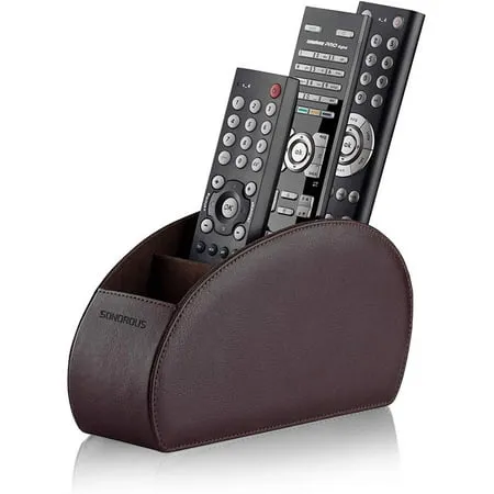 Sonorous Luxury Leather Remote Control Holder - White