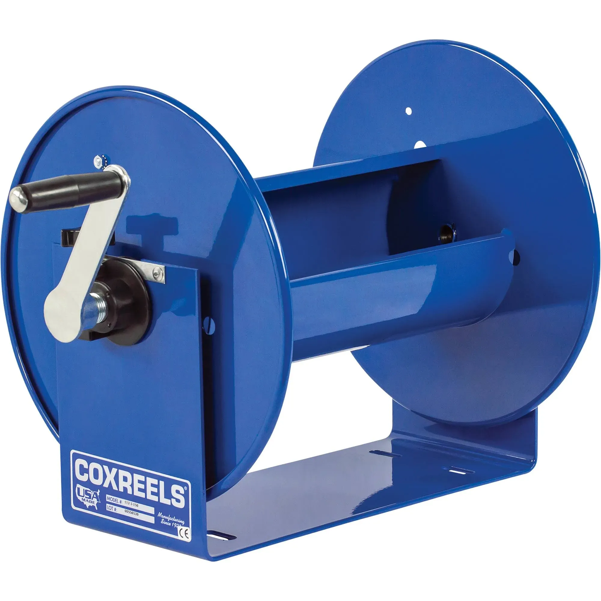 COXREELS 117-4-225 Hand Crank Hose Reel,225 ft,1/2&#034; ID,Blue 16X559