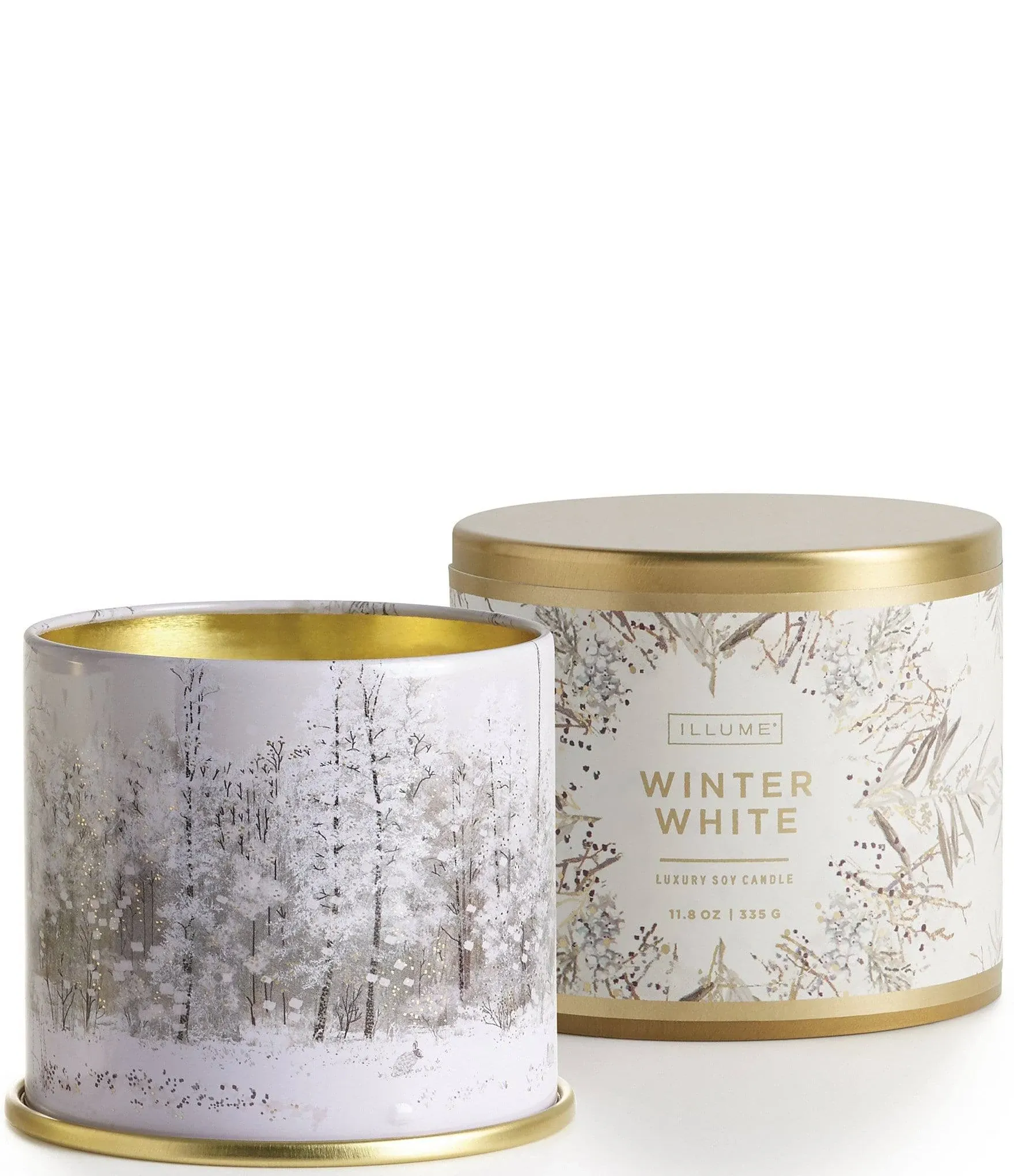 ILLUME Noble Holiday Collection Winter White Vanity Tin Candle, 11.8 oz