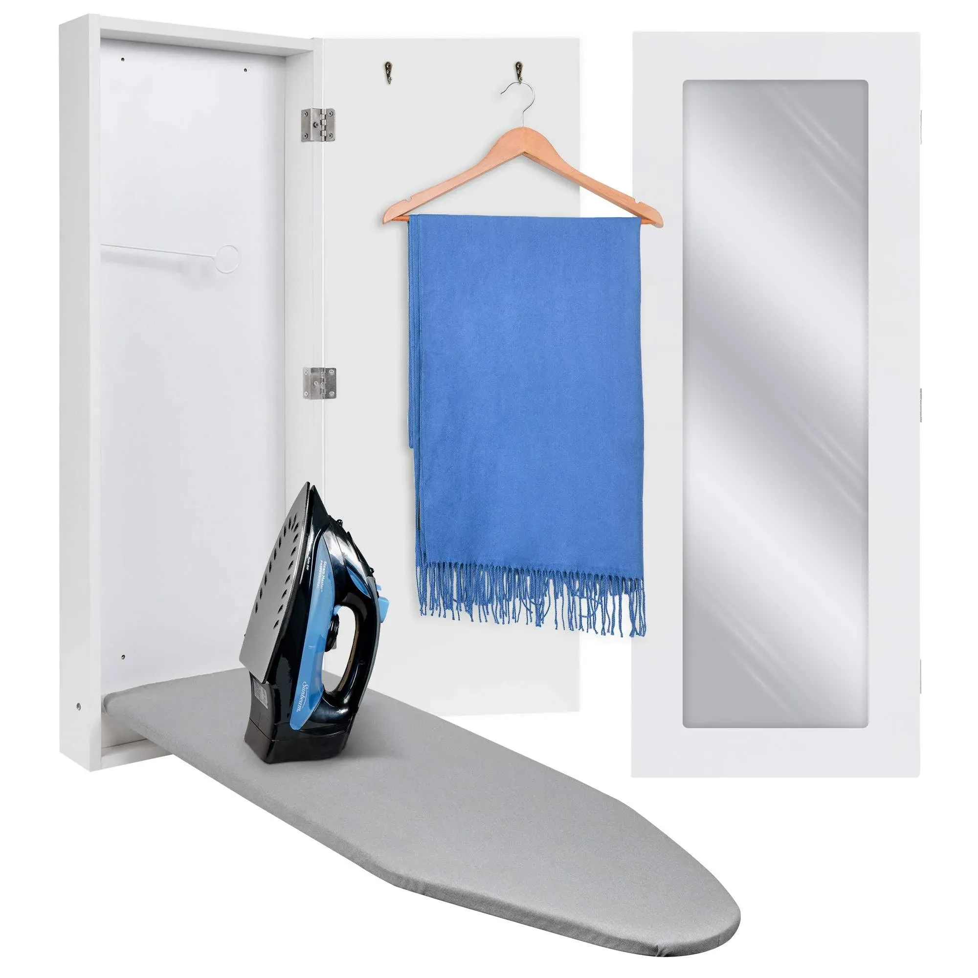 Ivation Wall-Mounted Ironing Board Cabinet with Mirror