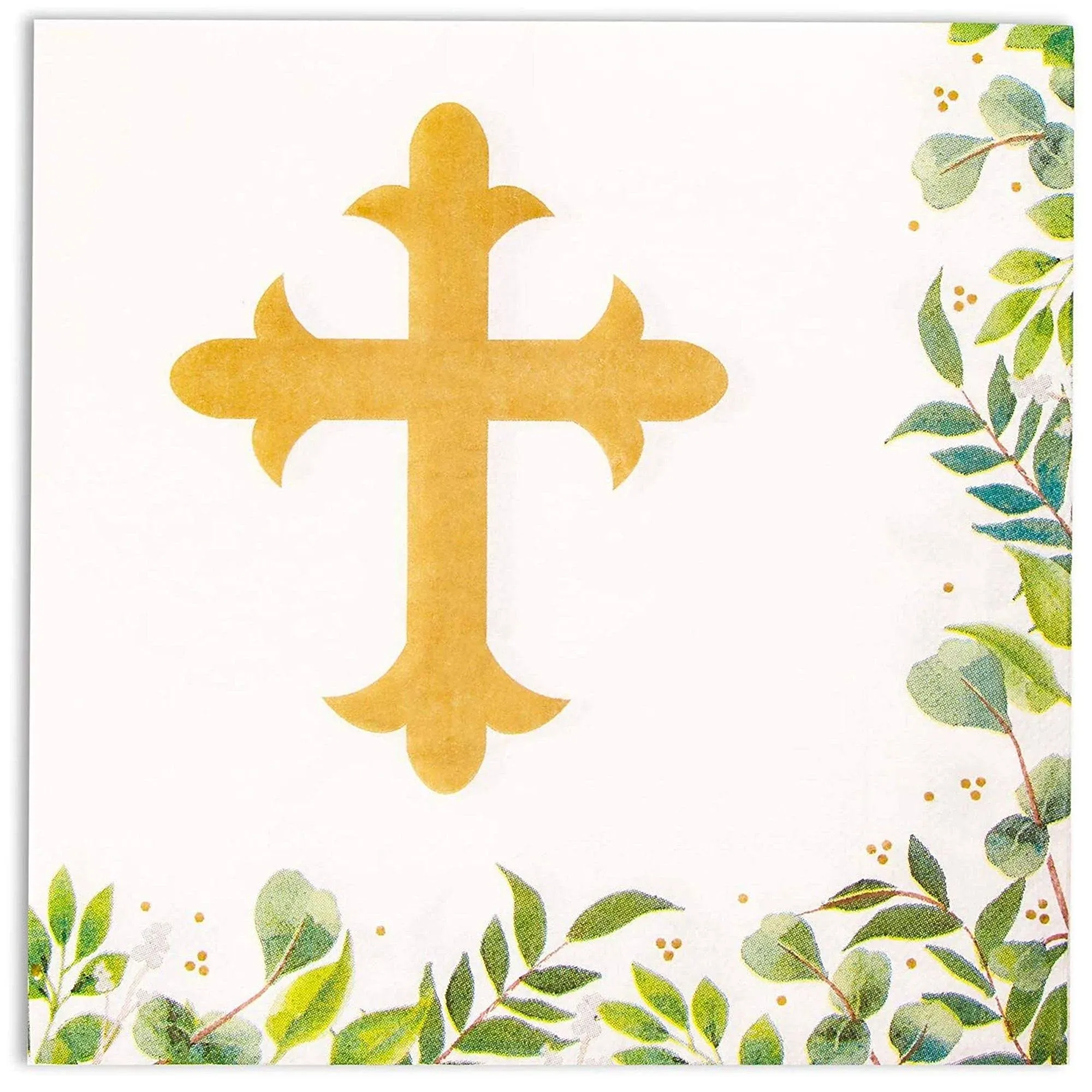 Sparkle and Bash 100 Pack Religious Cross Napkins