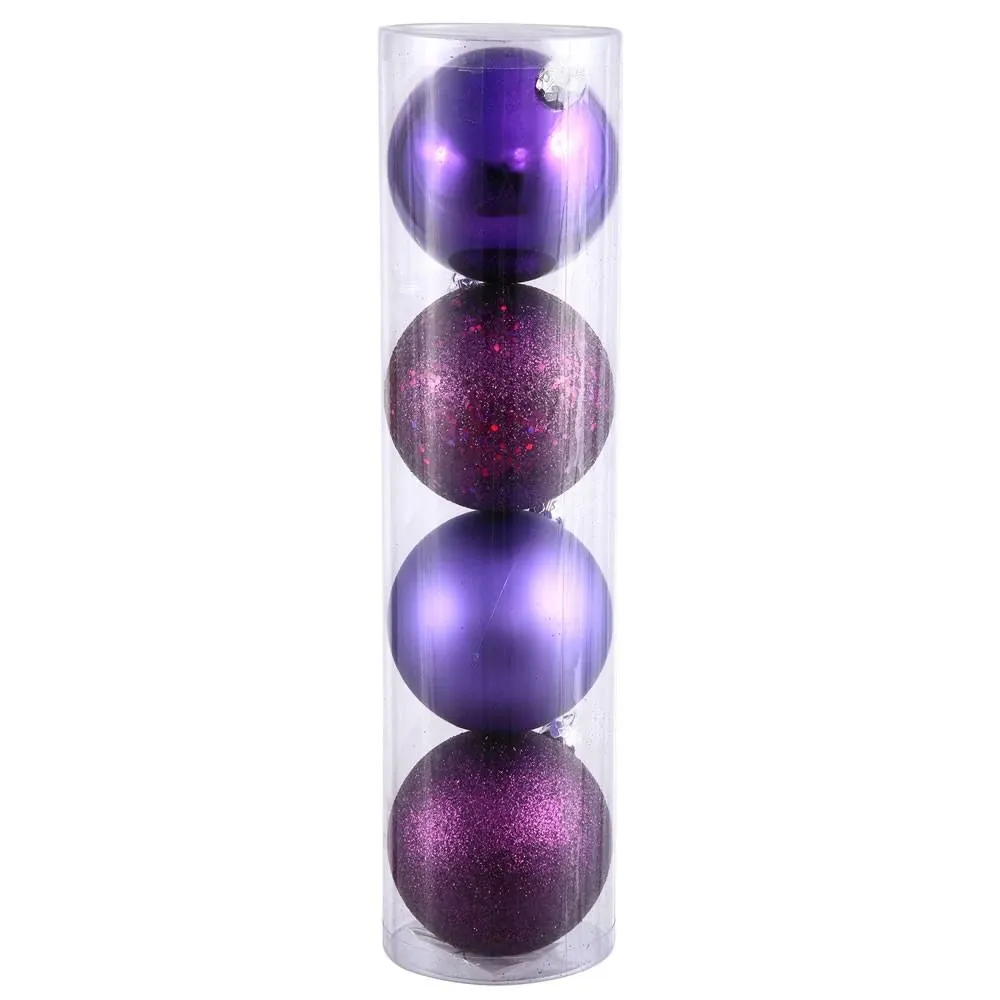 Vickerman 6&#034; Plum 4 Finish Ball Drilled 4/Bag - N591526DA