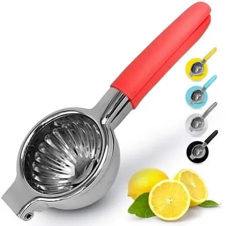 Zulay Kitchen Lemon Squeezer - Stainless Steel: Raspberry Red OS