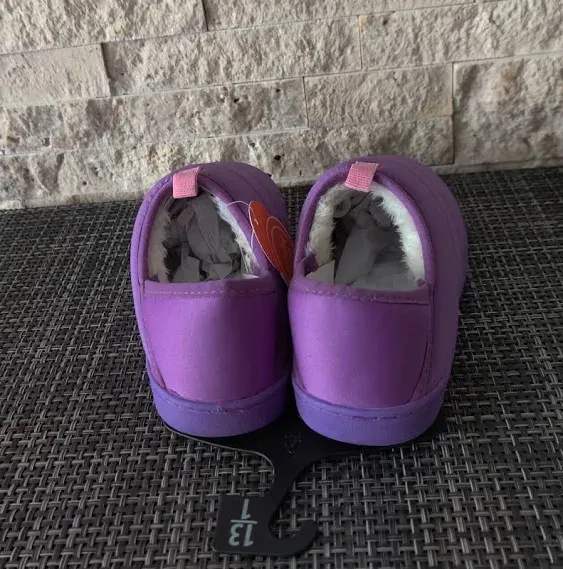 Wonder Nation Young Girls Purple Slippers Slip On Shoes Size 13-1 New with Tags 