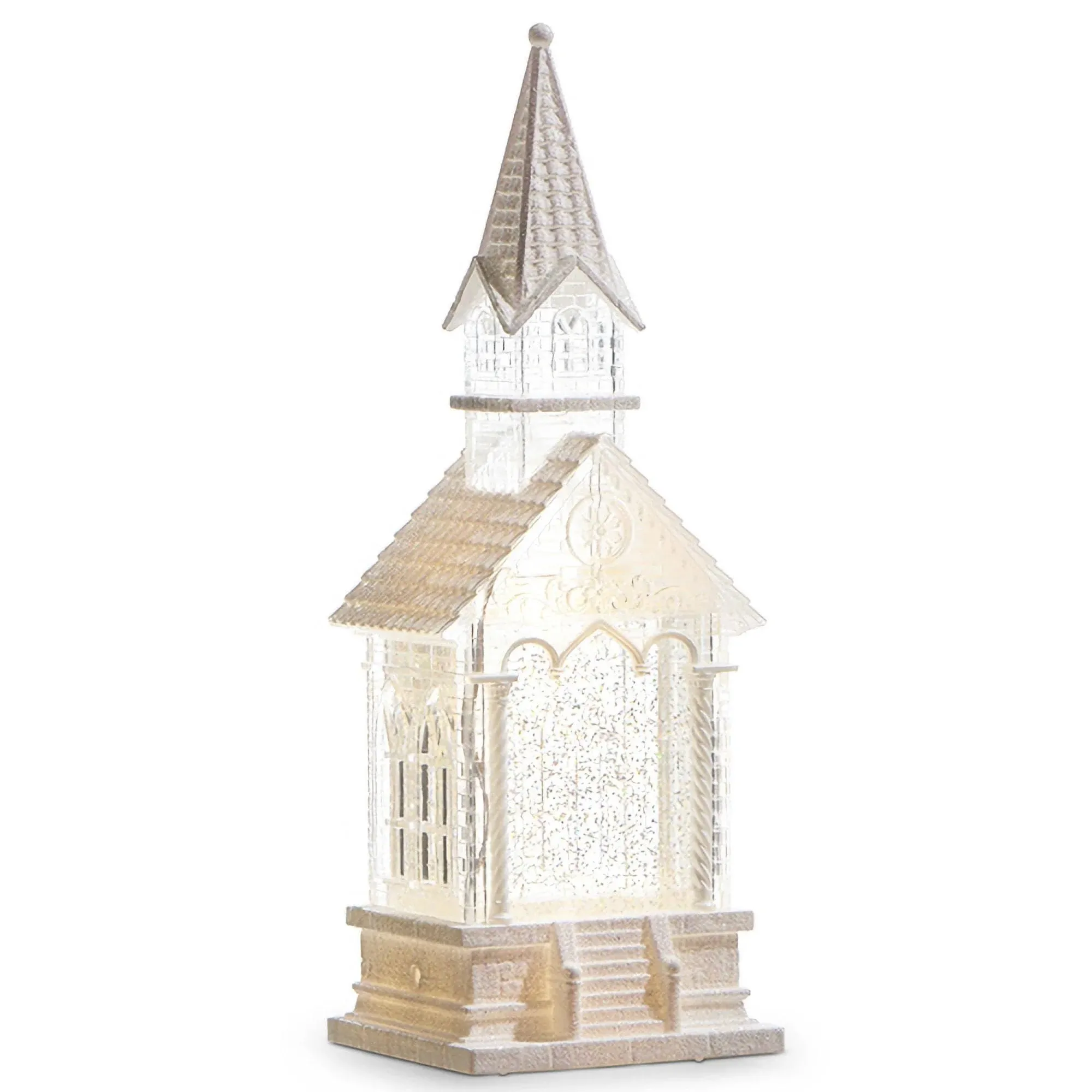 Raz 11" Lighted Swirling Glitter Water Church