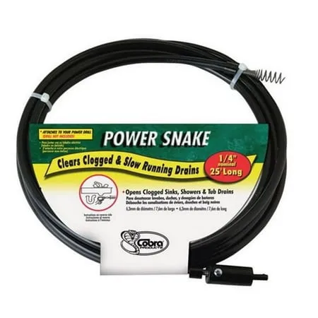 Power Snake Drain Auger - 1/4 in x 15 ft