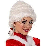 Forum Novelties Women's Deluxe Mrs. Claus Wig, White, One Size