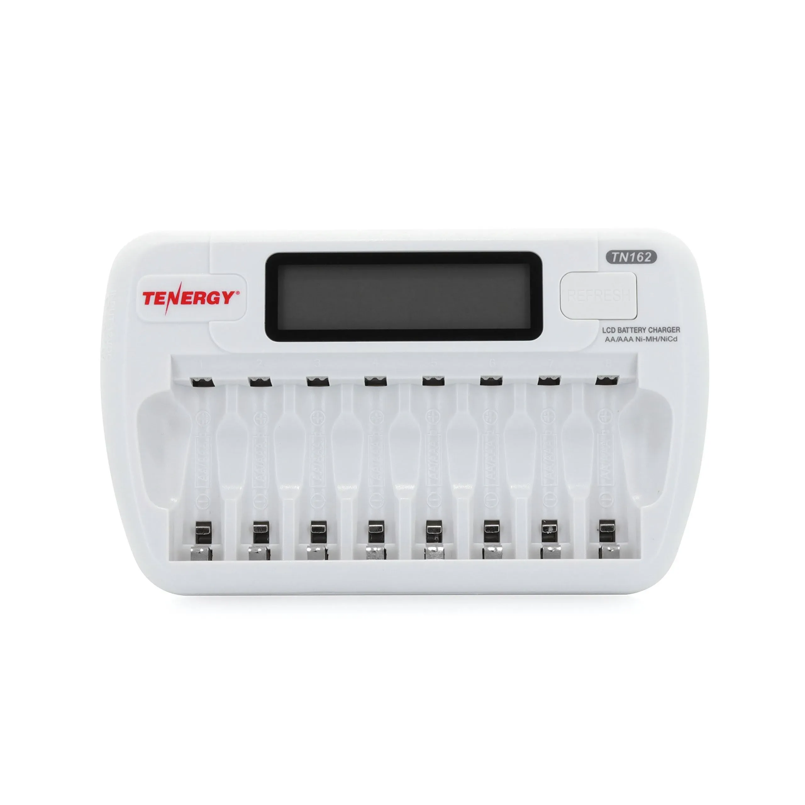 Tenergy TN162 8-Bay Smart LCD AA/AAA NiMH/NiCd Battery Charger