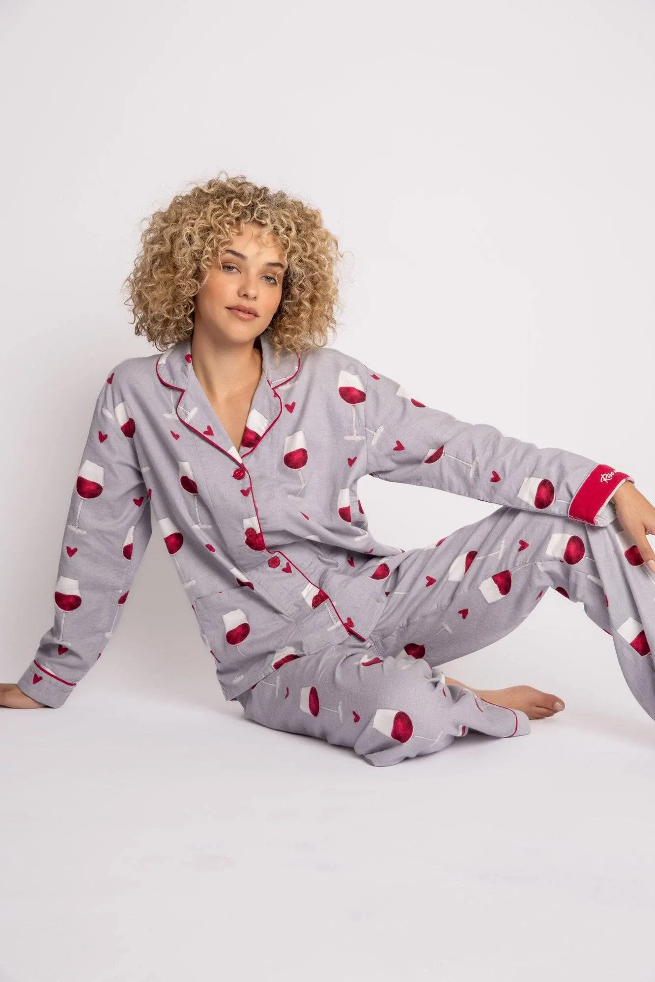 PJ Salvage Women's Loungewear Flannels Pajama Pj Set, Grey, XL