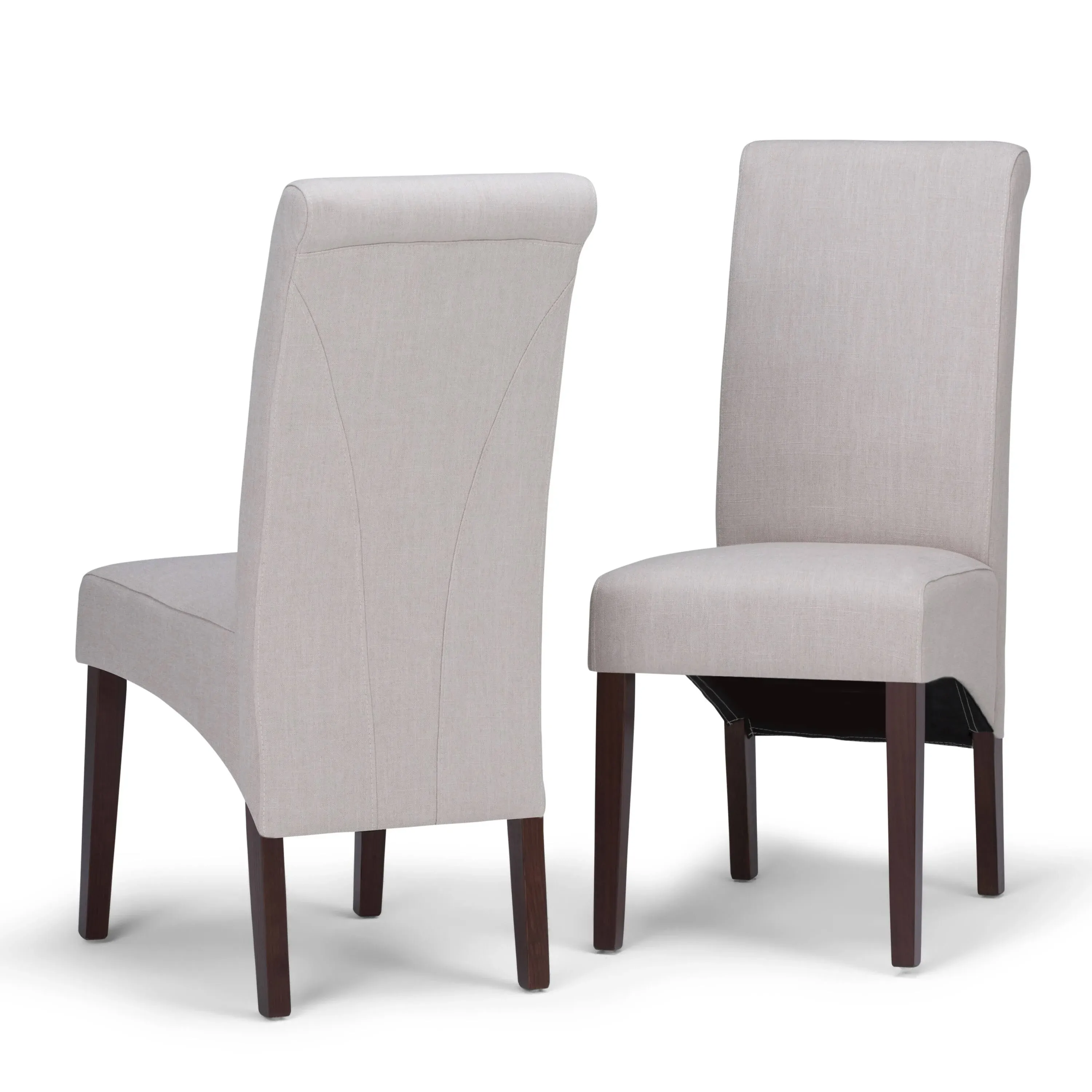 Simpli Home Avalon Transitional Deluxe Parson Dining Chair (Set of 2) in Ligh...