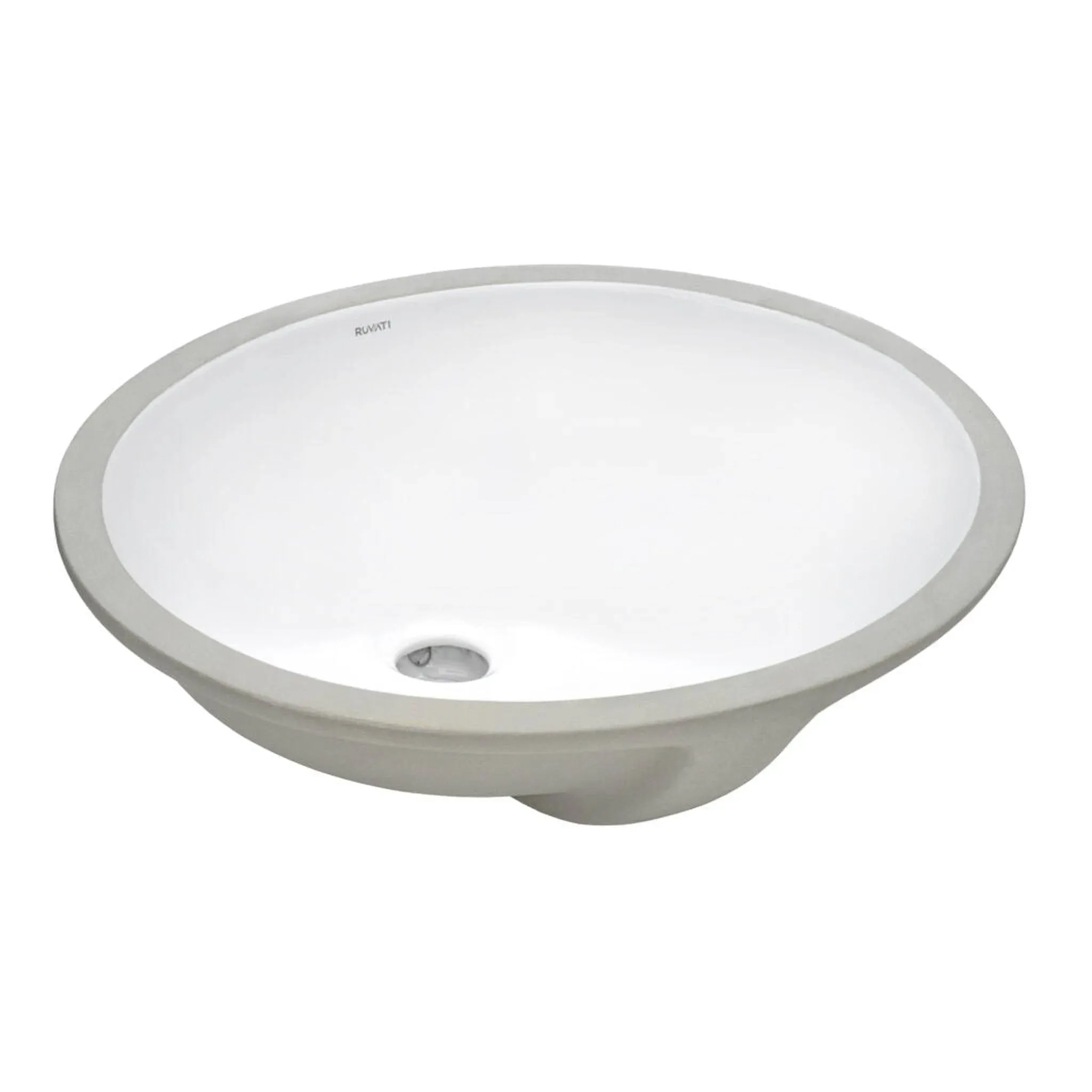 Ruvati RVB0616 Krona 15&#034; Oval Porcelain Undermount Bathroom Sink - White