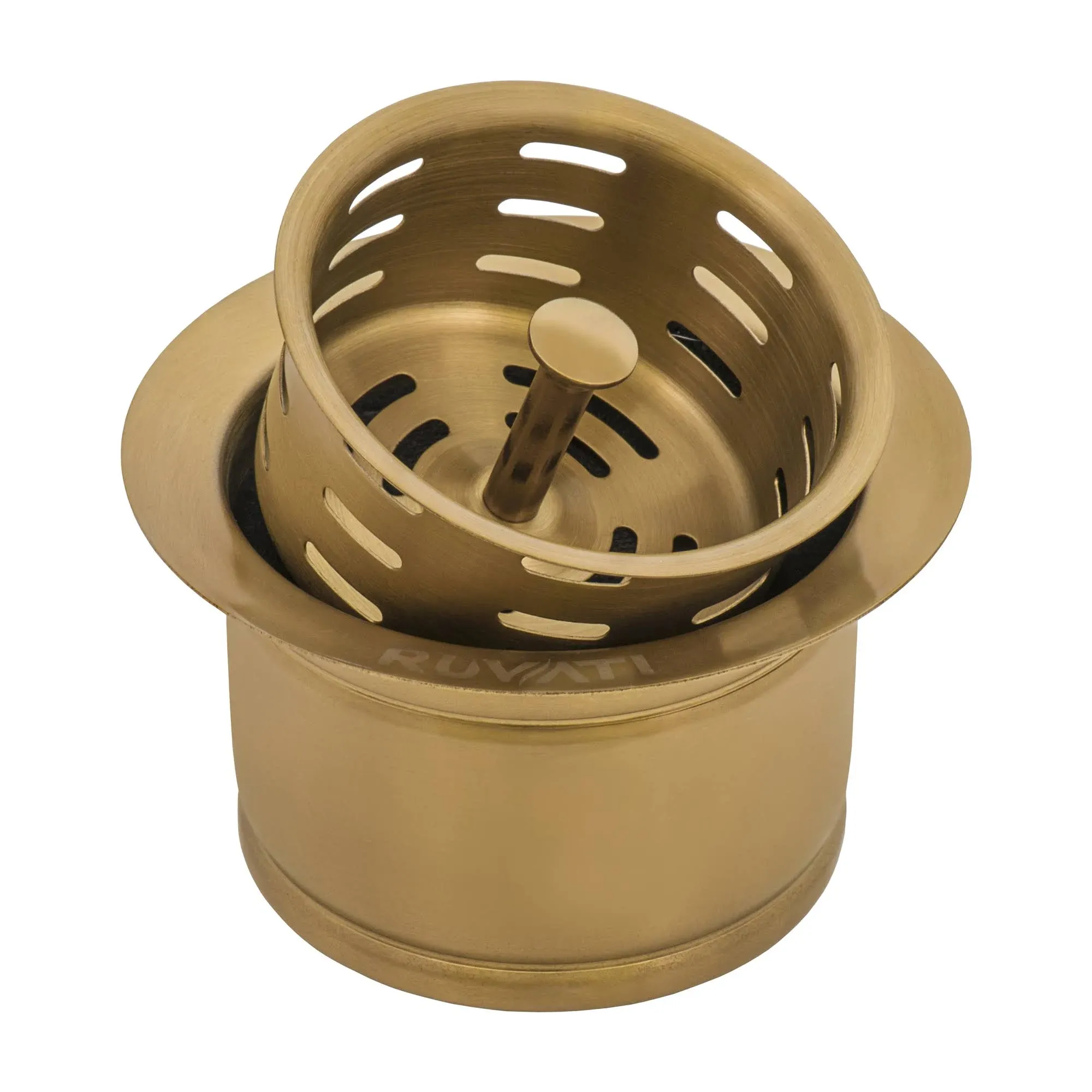 Ruvati RVA1049GG Extended Garbage Disposal Flange with Basket Strainer - Matte Gold