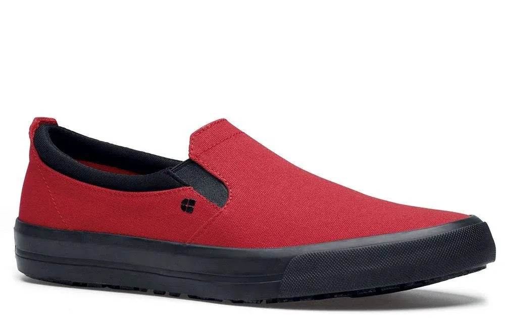 "Shoes For Crews 33700 Ollie II Men's Size 8 Medium Width Red Water-Resistant Soft Toe Non-Slip Canvas Shoe"