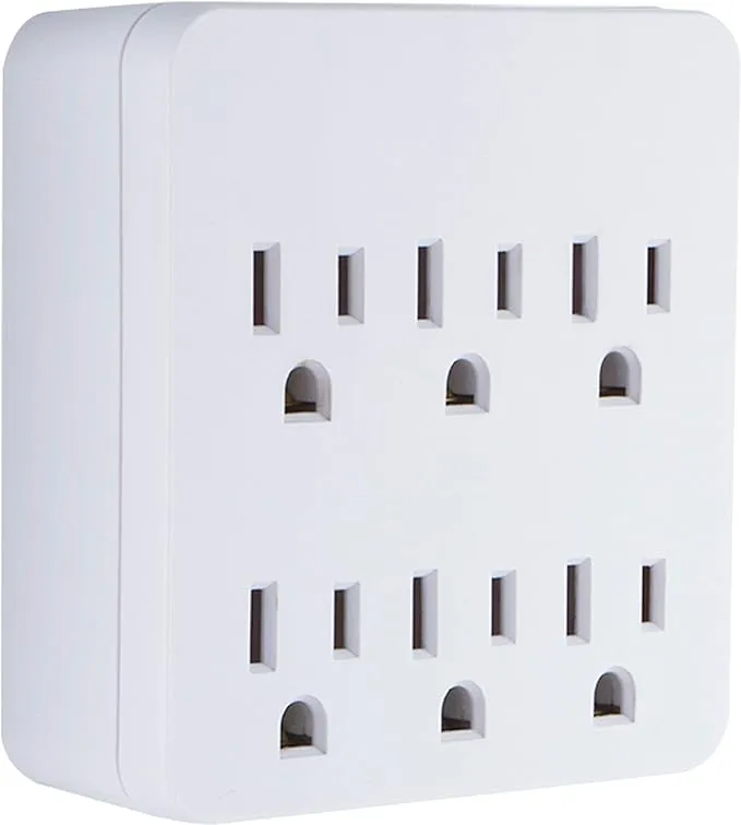 GE 6-Outlet Grounded Wall Tap