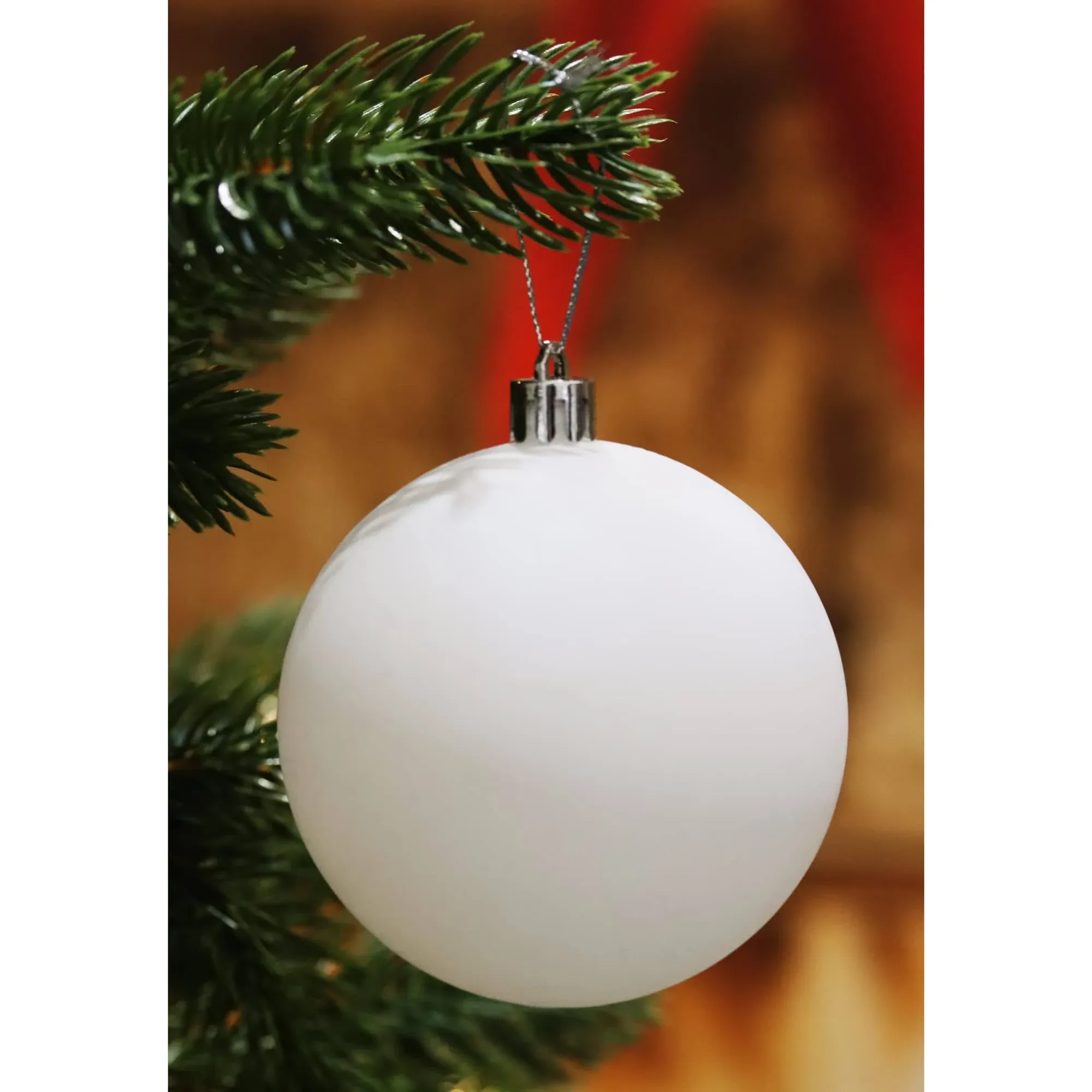 SLEETLY 12pk Blank White DIY Christmas Ball Baubles