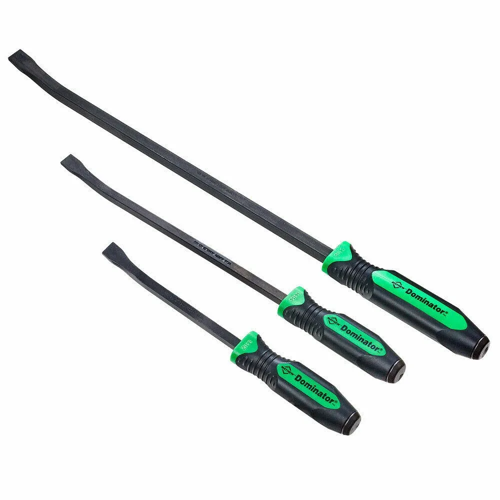 Mayhew 14071GN 3-Piece Dominator Curved Pry Bar Set, Green