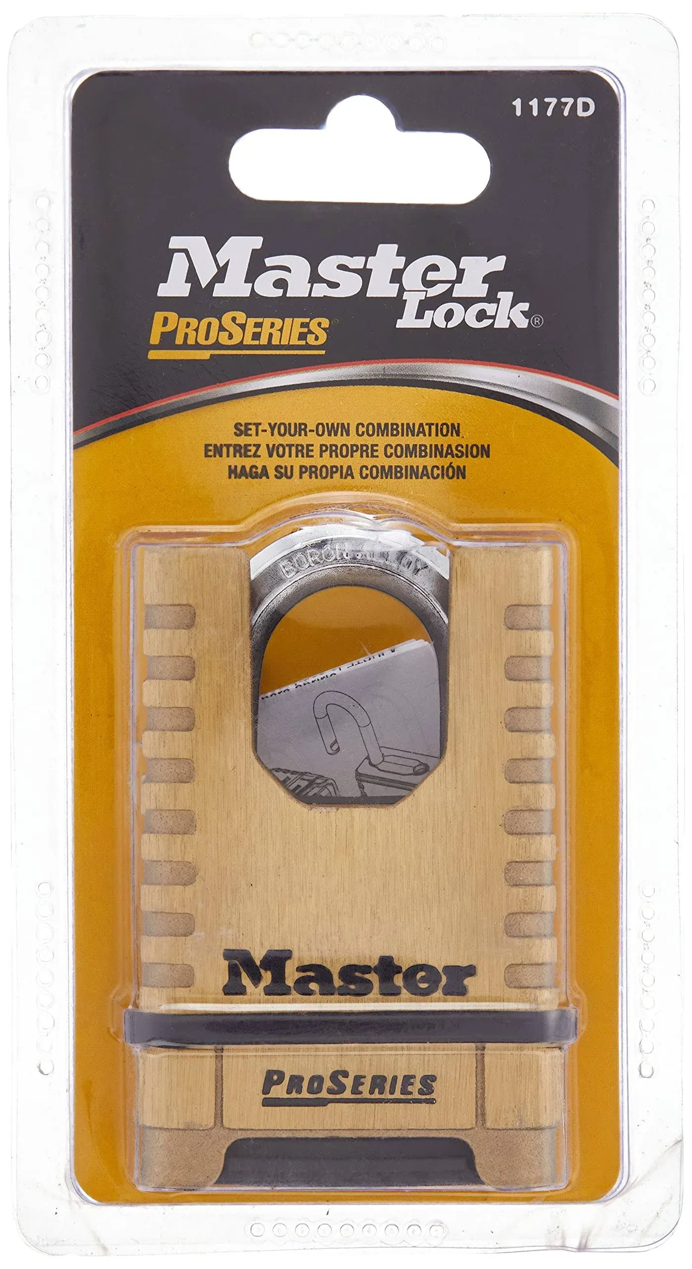 Master Lock Combination Padlock,1 15/16in,Rectgle 1177