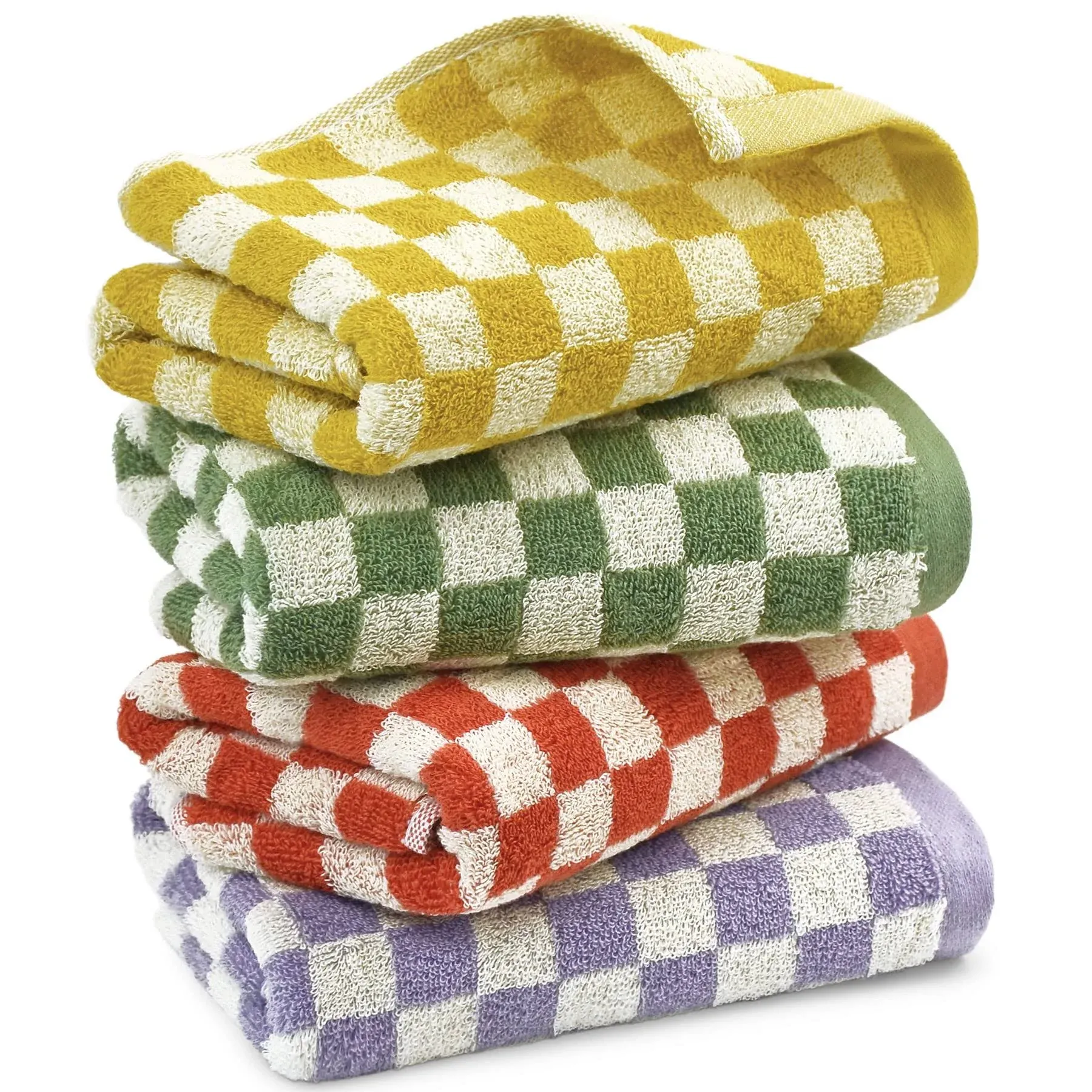 Hand Towels for Bathroom 4 Pack, Cotton Face Towels Soft Absorbent for Spa Bath