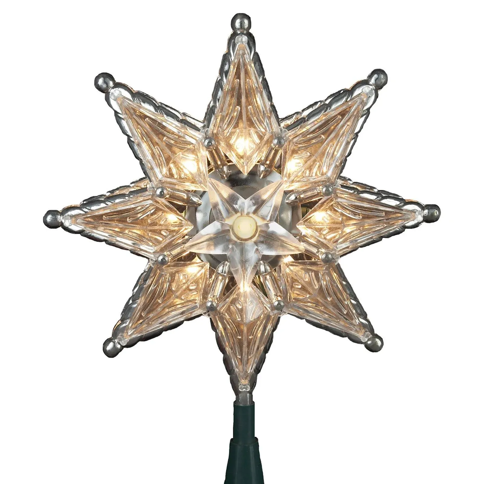 Kurt Adler 10-Light 8" 8-Point Clear Star Tree Topper