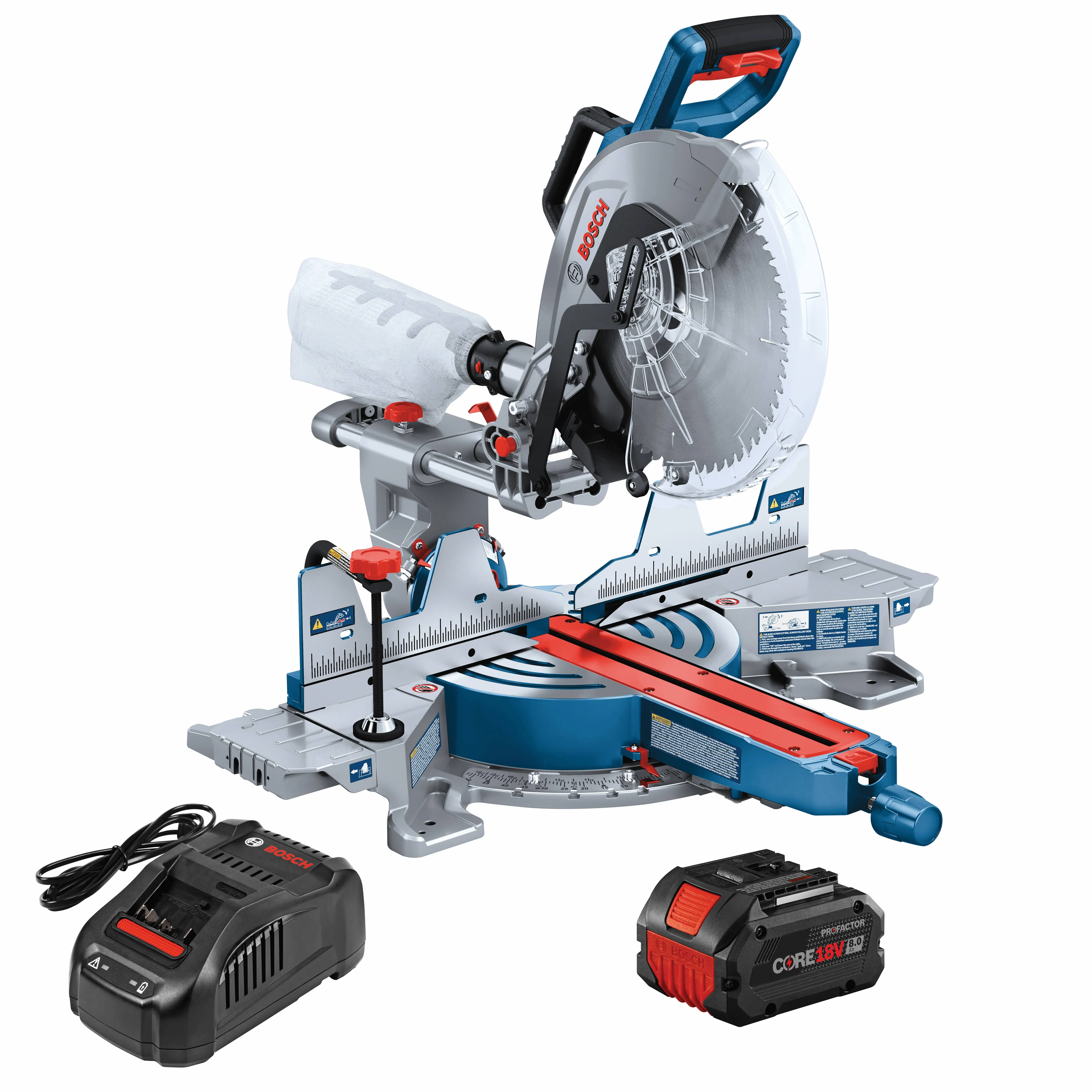 Bosch PROFACTOR 18V Surgeon 12in Dual Bevel Slide Miter Saw Kit with 1 CORE18V 8.0 Ah PROFACTOR Performance Battery