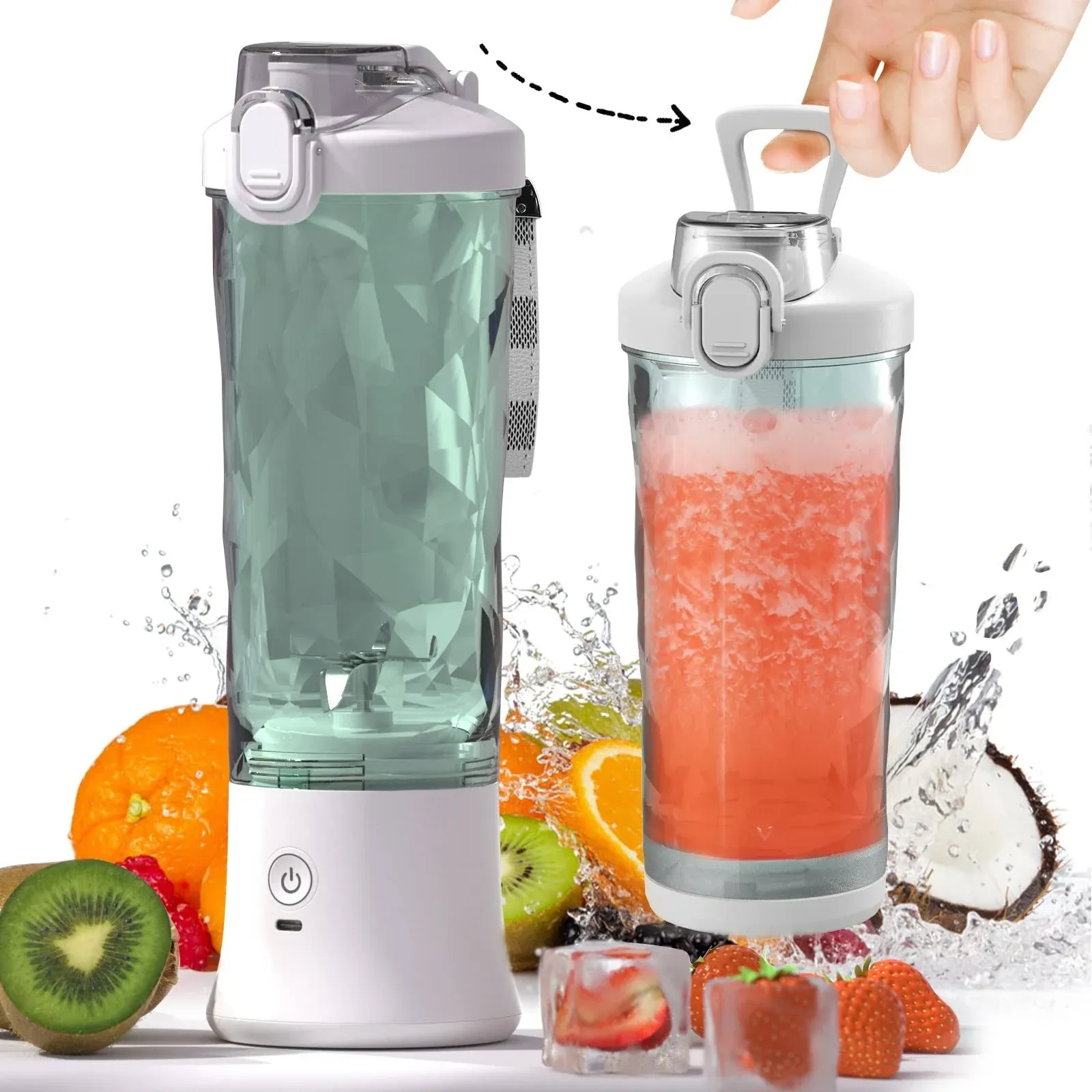 Compact Portable Blender for Kitchen, Home, and Travel - 6 Blade Design - 20oz