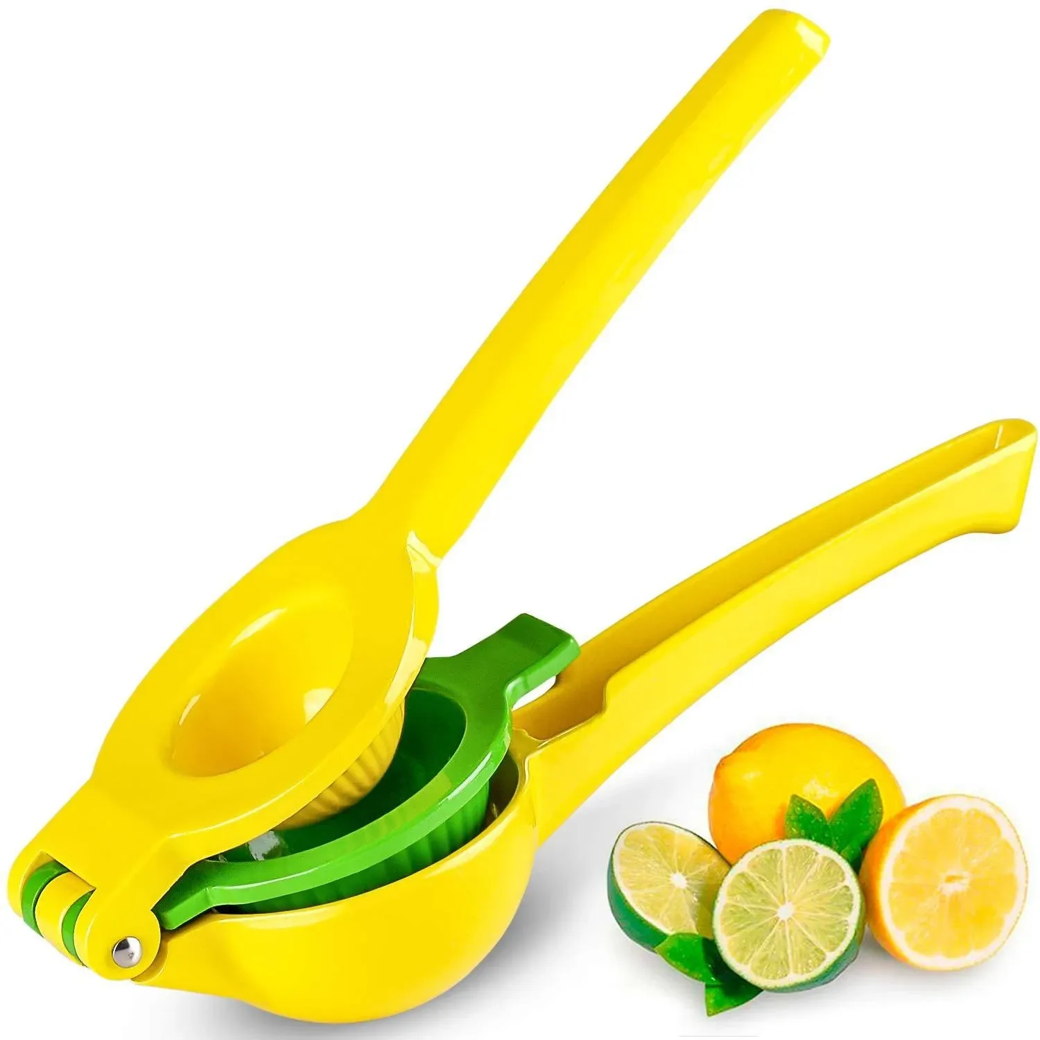 Zulay Kitchen 2-in-1 Lemon Squeezer, Bright Yellow and Red