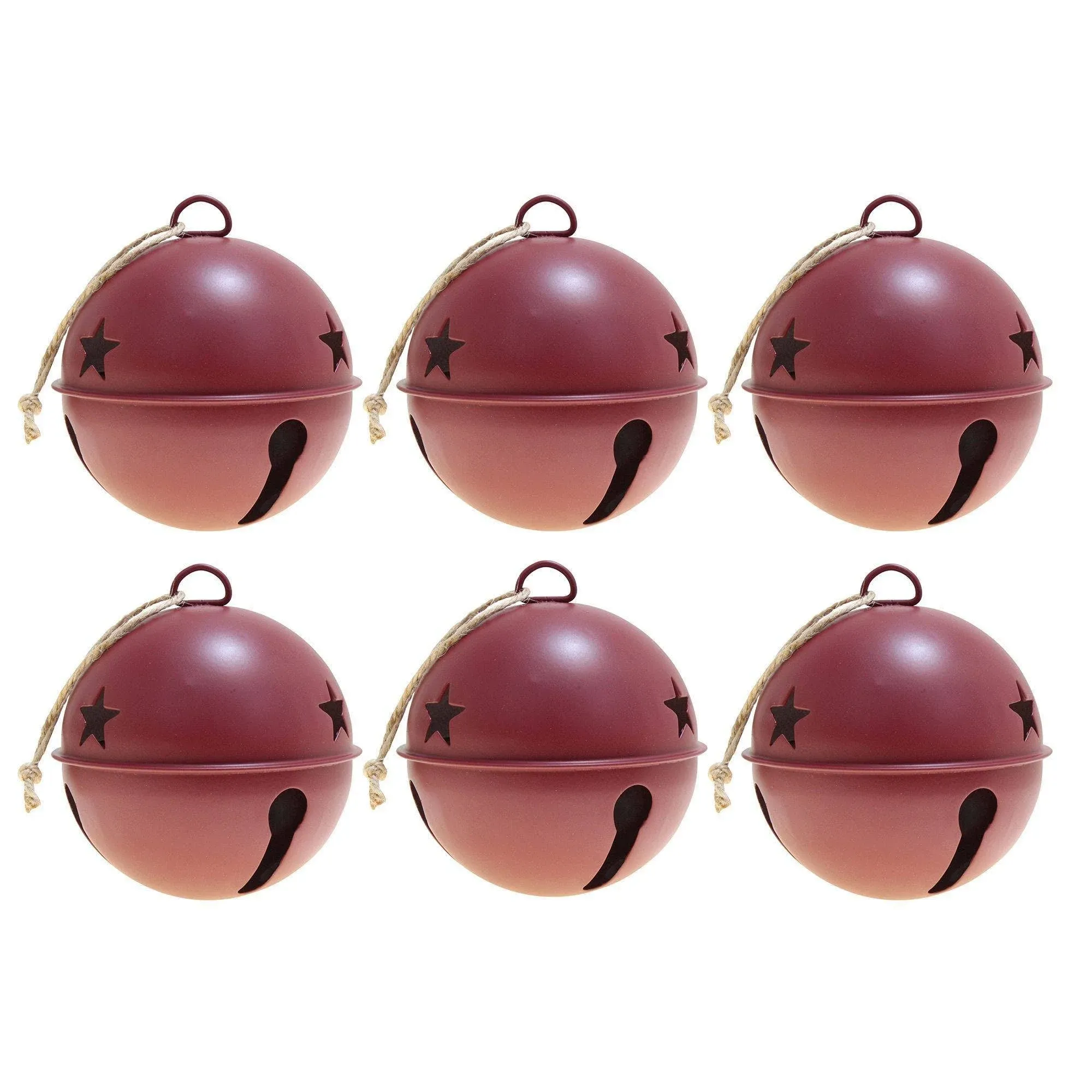 Haute Decor 6ct. 3.5" Red Jingle Bell Ornaments